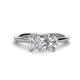 1 - Tanya Oval Shape White Sapphire & Cushion Shape Forever One Moissanite 2 Stone Duo Ring 