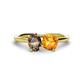 1 - Tanya Oval Shape Smoky Quartz & Cushion Shape Citrine 2 Stone Duo Ring 