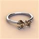 2 - Tanya Oval & Cushion Shape Smoky Quartz 2 Stone Duo Ring 