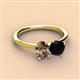 2 - Tanya Oval Shape Smoky Quartz & Cushion Shape Black Onyx 2 Stone Duo Ring 