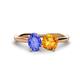 1 - Tanya Oval Shape Tanzanite & Cushion Shape Citrine 2 Stone Duo Ring 