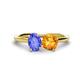 1 - Tanya Oval Shape Tanzanite & Cushion Shape Citrine 2 Stone Duo Ring 