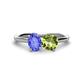 1 - Tanya Oval Shape Tanzanite & Cushion Shape Peridot 2 Stone Duo Ring 