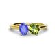 1 - Tanya Oval Shape Tanzanite & Cushion Shape Peridot 2 Stone Duo Ring 