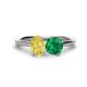 1 - Tanya Oval Shape Yellow Sapphire & Cushion Shape Emerald 2 Stone Duo Ring 