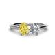 1 - Tanya Oval Shape Yellow Sapphire & Cushion Shape Forever Brilliant Moissanite 2 Stone Duo Ring 