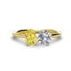 1 - Tanya Oval Shape Yellow Sapphire & Cushion Shape Forever One Moissanite 2 Stone Duo Ring 