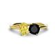 1 - Tanya Oval Shape Yellow Sapphire & Cushion Shape Black Onyx 2 Stone Duo Ring 
