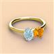 2 - Tanya Oval Shape Aquamarine & Cushion Shape Citrine 2 Stone Duo Ring 