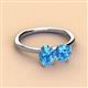 2 - Tanya Oval & Cushion Shape Blue Topaz 2 Stone Duo Ring 