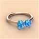 2 - Tanya Oval & Cushion Shape Blue Topaz 2 Stone Duo Ring 