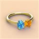 2 - Tanya Oval Shape Blue Topaz & Cushion Shape Citrine 2 Stone Duo Ring 