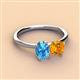 2 - Tanya Oval Shape Blue Topaz & Cushion Shape Citrine 2 Stone Duo Ring 