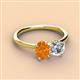 2 - Tanya Oval Shape Citrine & Cushion Shape GIA Certified Diamond 2 Stone Duo Ring 