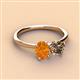 2 - Tanya Oval Shape Citrine & Cushion Shape Smoky Quartz 2 Stone Duo Ring 