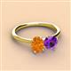 2 - Tanya Oval Shape Citrine & Cushion Shape Amethyst 2 Stone Duo Ring 