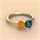 2 - Tanya Oval Shape Citrine & Cushion Shape London Blue Topaz 2 Stone Duo Ring 