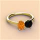 2 - Tanya Oval Shape Citrine & Cushion Shape Black Onyx 2 Stone Duo Ring 