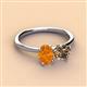 2 - Tanya Oval Shape Citrine & Cushion Shape Smoky Quartz 2 Stone Duo Ring 