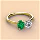 2 - Tanya Oval Shape Emerald & Cushion Shape GIA Certified Diamond 2 Stone Duo Ring 