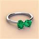 2 - Tanya Oval & Cushion Shape Emerald 2 Stone Duo Ring 