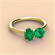 2 - Tanya Oval & Cushion Shape Emerald 2 Stone Duo Ring 