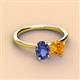 2 - Tanya Oval Shape Iolite & Cushion Shape Citrine 2 Stone Duo Ring 