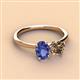 2 - Tanya Oval Shape Iolite & Cushion Shape Smoky Quartz 2 Stone Duo Ring 