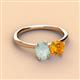 2 - Tanya Oval Shape Opal & Cushion Shape Citrine 2 Stone Duo Ring 