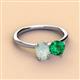 2 - Tanya Oval Shape Opal & Cushion Shape Emerald 2 Stone Duo Ring 