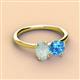 2 - Tanya Oval Shape Opal & Cushion Shape Blue Topaz 2 Stone Duo Ring 