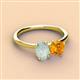 2 - Tanya Oval Shape Opal & Cushion Shape Citrine 2 Stone Duo Ring 