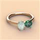 2 - Tanya Oval Shape Opal & Cushion Shape Lab Created Alexandrite 2 Stone Duo Ring 