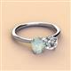 2 - Tanya Oval Shape Opal & Cushion Shape Forever One Moissanite 2 Stone Duo Ring 