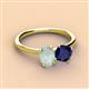 2 - Tanya Oval Shape Opal & Cushion Shape Blue Sapphire 2 Stone Duo Ring 