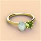 2 - Tanya Oval Shape Opal & Cushion Shape Peridot 2 Stone Duo Ring 