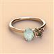 2 - Tanya Oval Shape Opal & Cushion Shape Smoky Quartz 2 Stone Duo Ring 