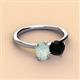 2 - Tanya Oval Shape Opal & Cushion Shape Black Onyx 2 Stone Duo Ring 