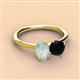 2 - Tanya Oval Shape Opal & Cushion Shape Black Onyx 2 Stone Duo Ring 