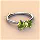 2 - Tanya Oval & Cushion Shape Peridot 2 Stone Duo Ring 