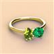 2 - Tanya Oval Shape Peridot & Cushion Shape Emerald 2 Stone Duo Ring 