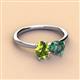 2 - Tanya Oval Shape Peridot & Cushion Shape Lab Created Alexandrite 2 Stone Duo Ring 