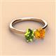 2 - Tanya Oval Shape Peridot & Cushion Shape Citrine 2 Stone Duo Ring 