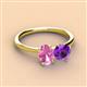 2 - Tanya Oval Shape Pink Sapphire & Cushion Shape Amethyst 2 Stone Duo Ring 