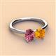 2 - Tanya Oval Shape Pink Tourmaline & Cushion Shape Citrine 2 Stone Duo Ring 