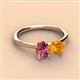 2 - Tanya Oval Shape Pink Tourmaline & Cushion Shape Citrine 2 Stone Duo Ring 