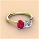 2 - Tanya Oval Shape Ruby & Cushion Shape GIA Certified Diamond 2 Stone Duo Ring 