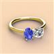 2 - Tanya Oval Shape Tanzanite & Cushion Shape GIA Certified Diamond 2 Stone Duo Ring 