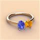 2 - Tanya Oval Shape Tanzanite & Cushion Shape Citrine 2 Stone Duo Ring 