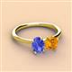 2 - Tanya Oval Shape Tanzanite & Cushion Shape Citrine 2 Stone Duo Ring 